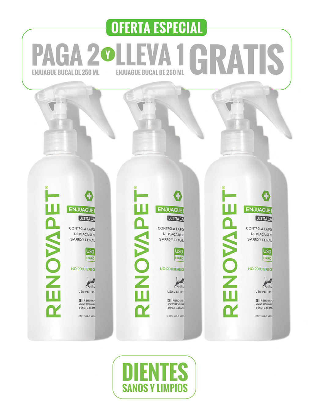 KIT PAGA 2 RENOVAPET BUCAL Y LLEVA 3