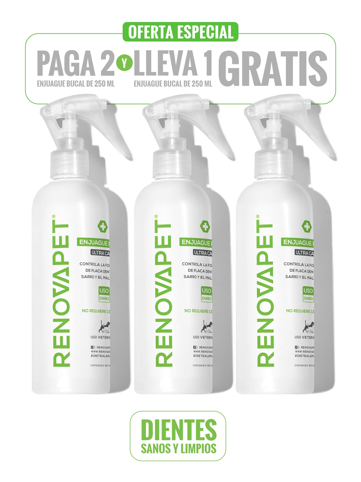 KIT PAGA 2 RENOVAPET BUCAL Y LLEVA 3