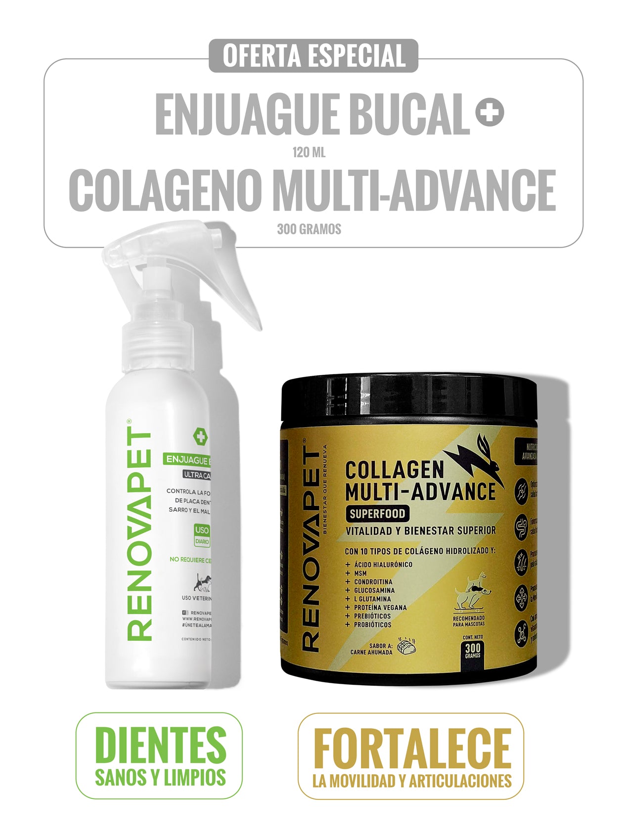 KIT ENJUAGUE BUCAL 120 mL + COLAGENO MULTIADVANCE 300 g - SKU: RPKT004