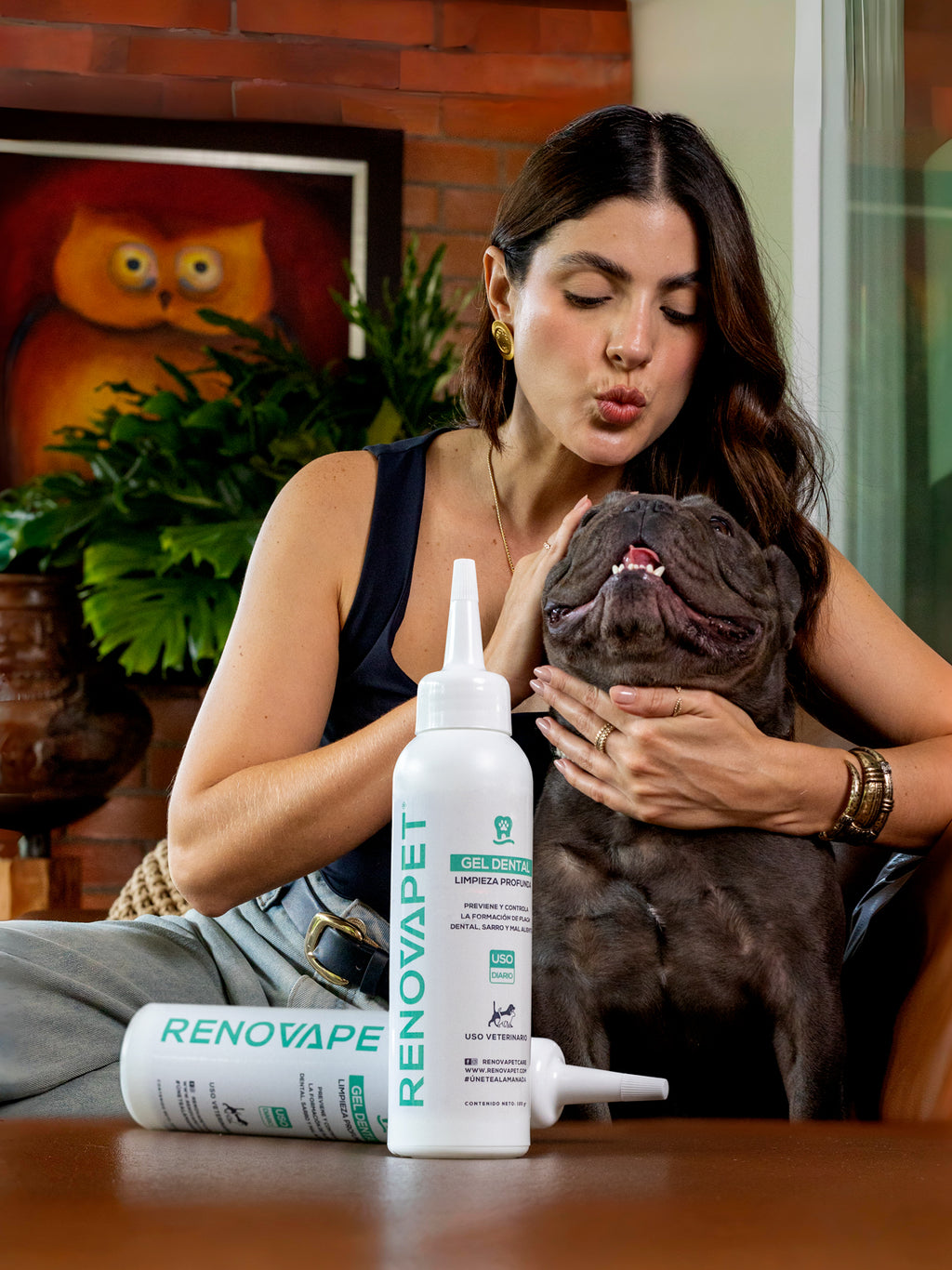 Dientes limpios y encías protegidas para perros y gatos | Renovapet Gel Dental con cepillo de silicona Ultra Care 250 gr. Reg. ICA 11530-CV