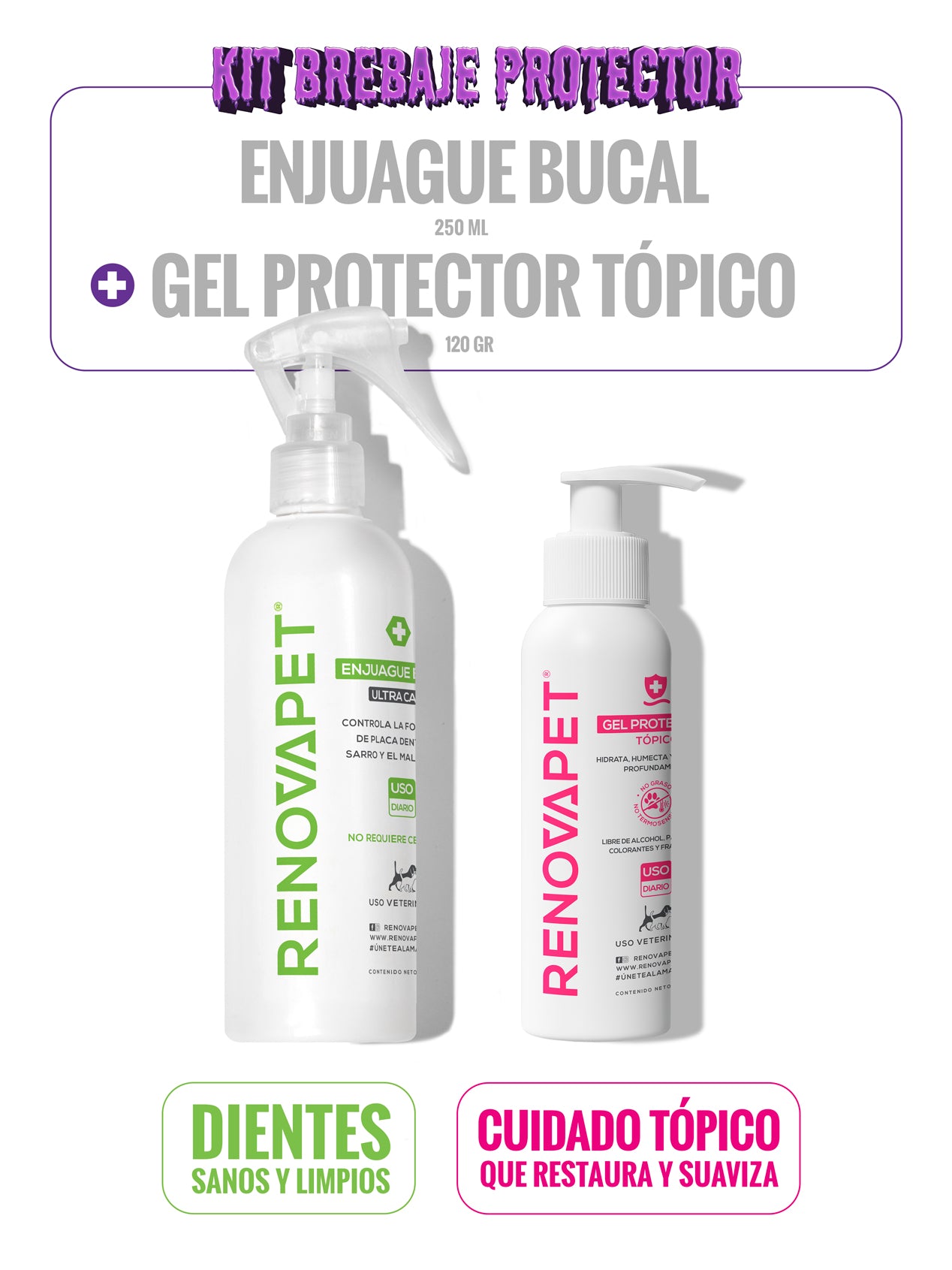 KIT: Enjuague Bucal 250 mL + Gel Protector Tópico 120 gr