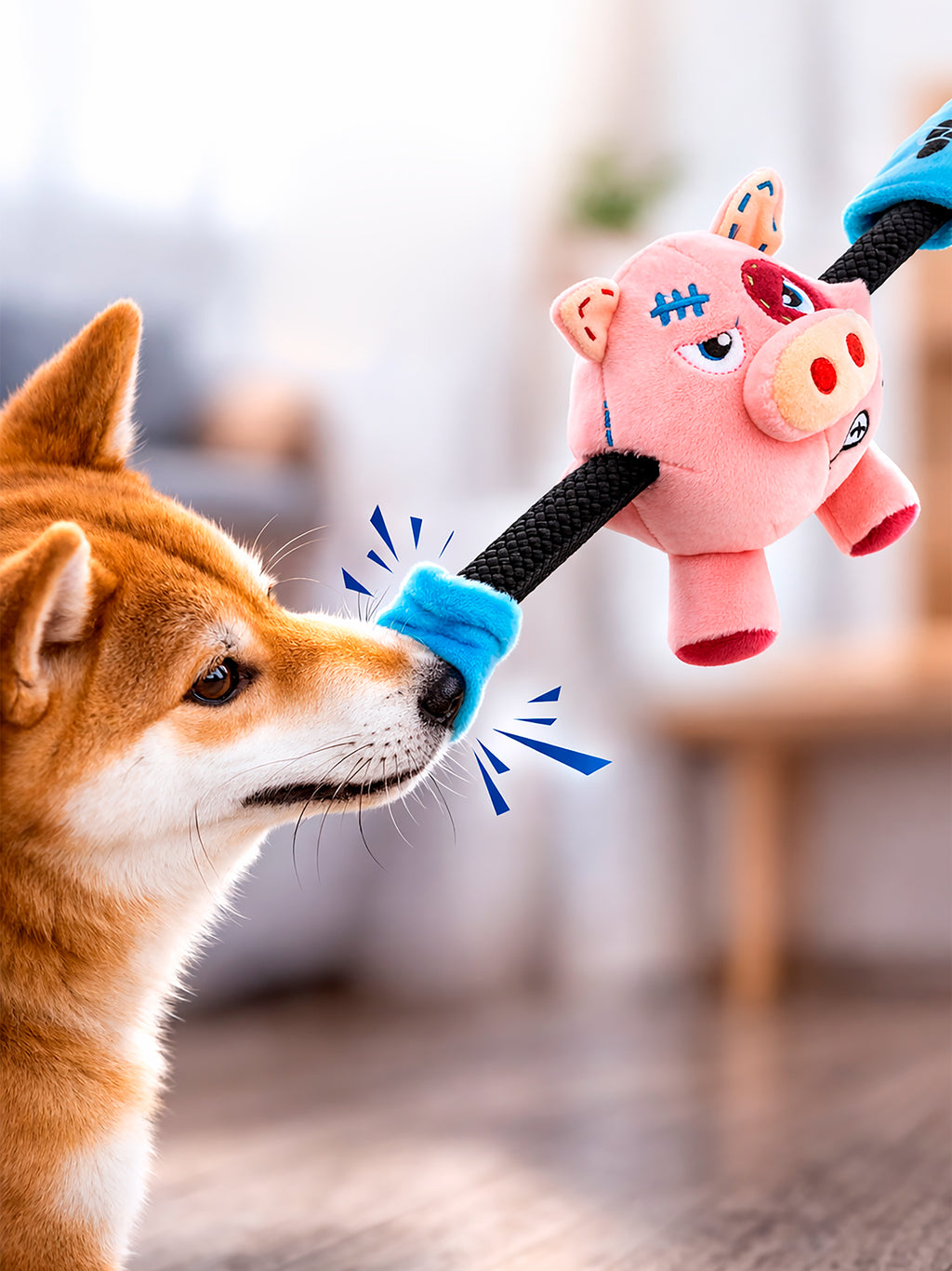 KING BOXER – JUGUETE INTERACTIVO GIGWI PARA PERROS CON CHILLADOR Y PAPEL CRUJIENTE, PELUCHE RESISTENTE - CERDO SKU: GWKBCS01 - CONEJO SKU: GWKBGS01