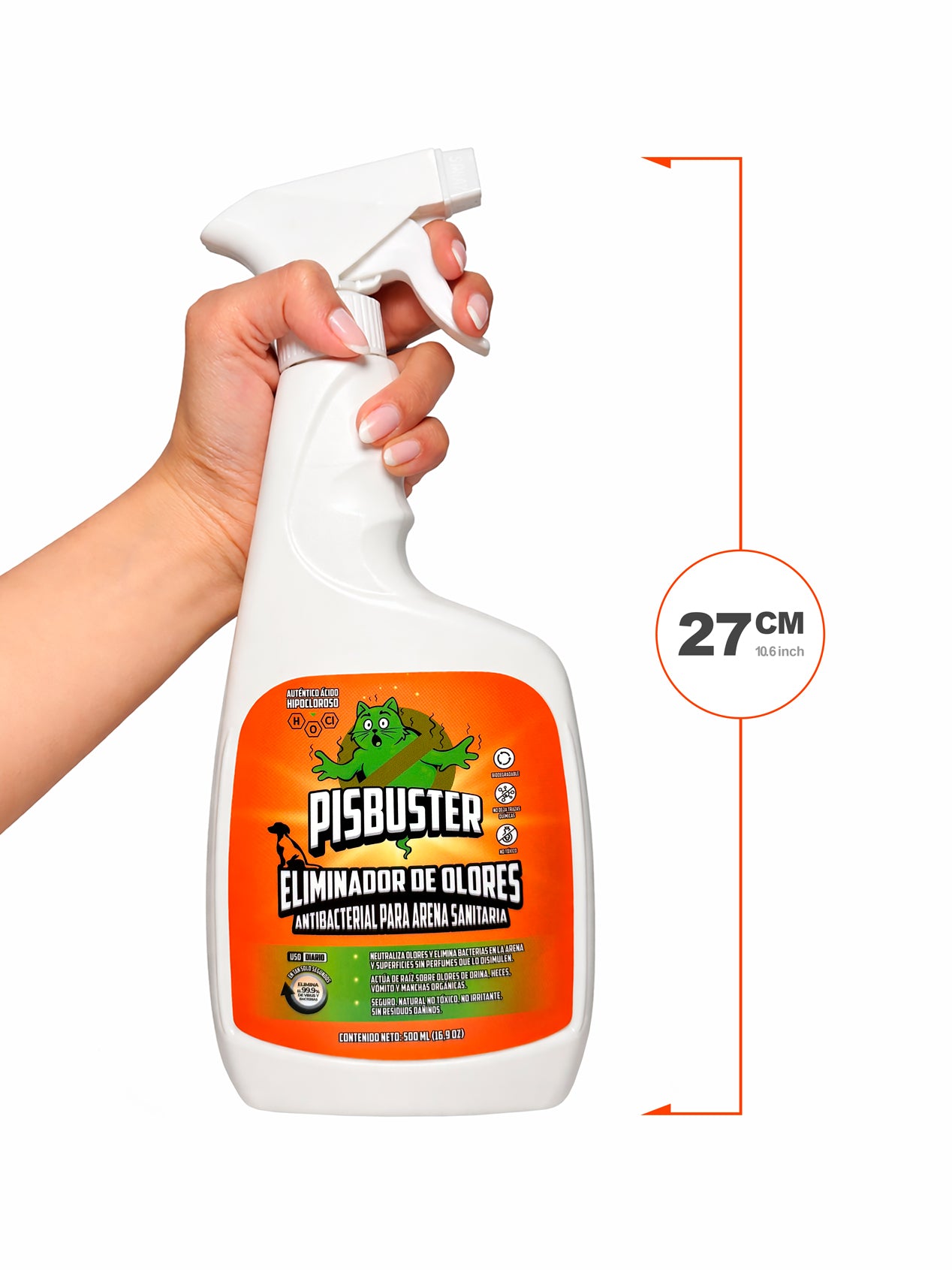 PISBUSTER - ELIMINADOR DE OLORES ANTIBACTERIAL PARA ARENA SANITARIA - 500 mL SKU: RPBUS01