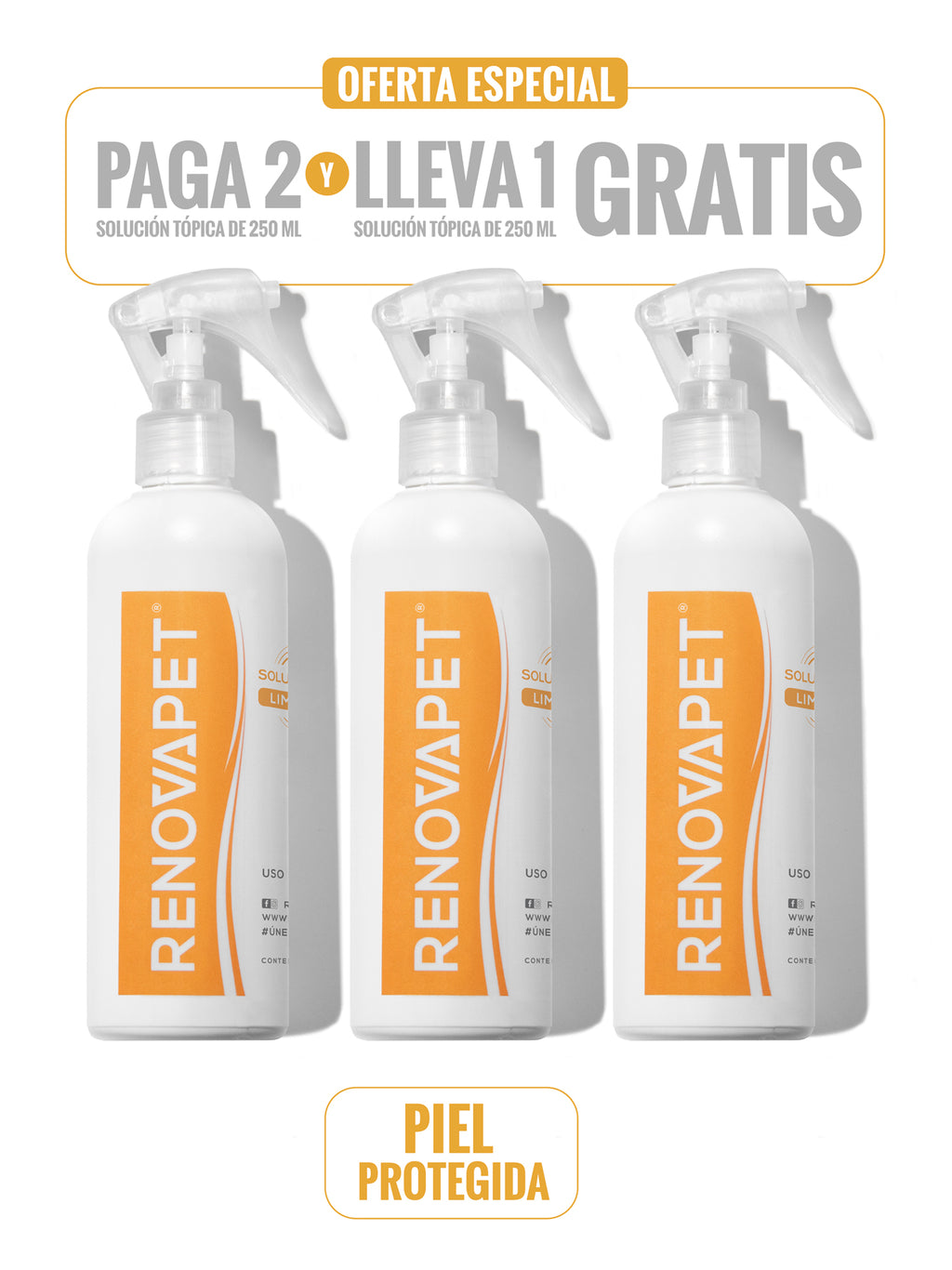 PAGA 2 Y LLEVA 3 - SOLUCION TOPICA LIMPIADORA PARA MASCOTAS - 250 mL SKU: RPKT024