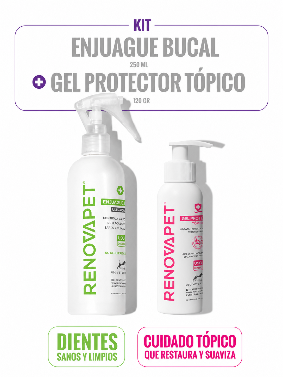 KIT: ENJUAGUE 250 ML + GEL PROTECTOR 120 GR - SKU: RPKT033